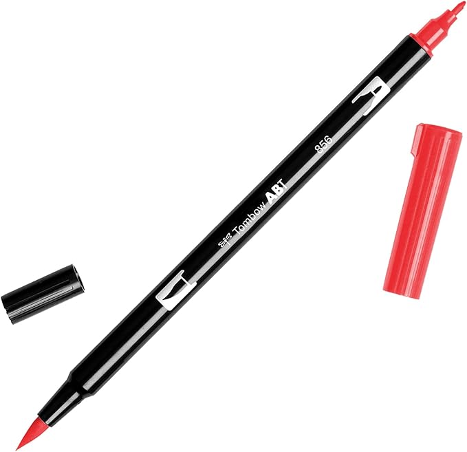 Tombow 56600 Dual Brush Pen Art Marker, 856 - Poppy Red