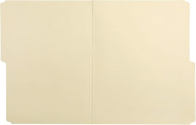 Amazon Basics Manila File Folders, Letter Size, 1/2 Tab in Left and Right Positions, 8.5" x 11", 36-Pack