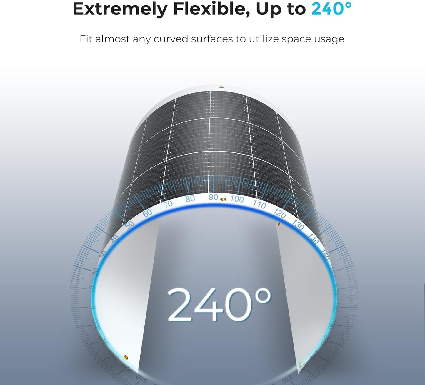 Renogy Flexible Solar Panel 100 Watt 12 Volt Monocrystalline Semi-Flexible Bendable Mono Off-Grid Charger for Marine RV Cabin Van Car Uneven Surfaces