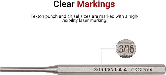 TEKTON 3/16 Inch Alignment Punch | 66175 | Made in USA