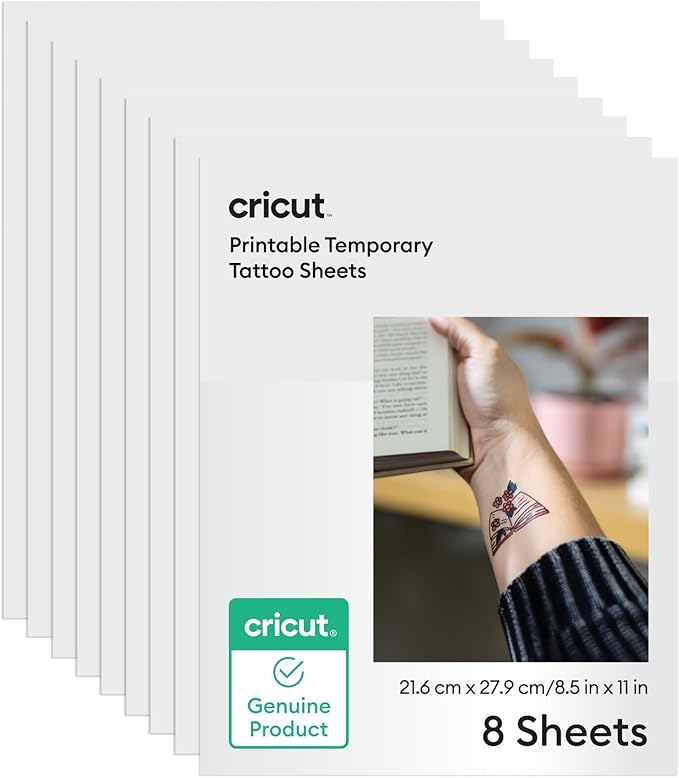 Cricut® Printable Temporary Tattoo Paper for Inkjet Printers - 8.5 in x 11 in (8 ct)