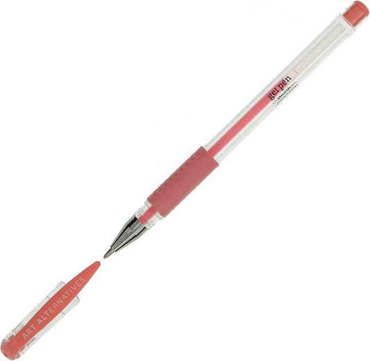 Art Alternatives Gel Pen, Pastel Red - Ballpoint - Non-Smear + Quick Dry - Writing, Drawing, Coloring, Journal, Planner