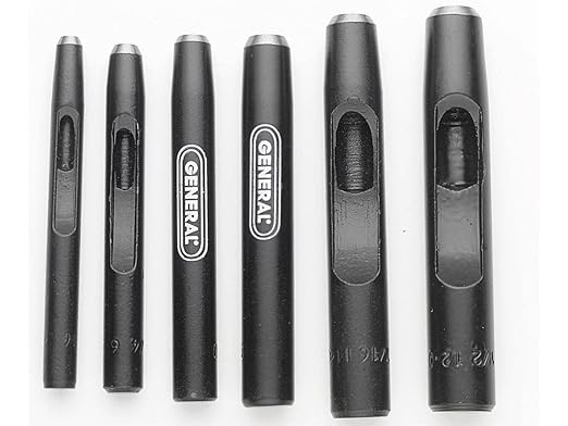 General Tools Hollow Steel Punch Set #1280ST, Set Of 6 - 3/16" To 1/2"