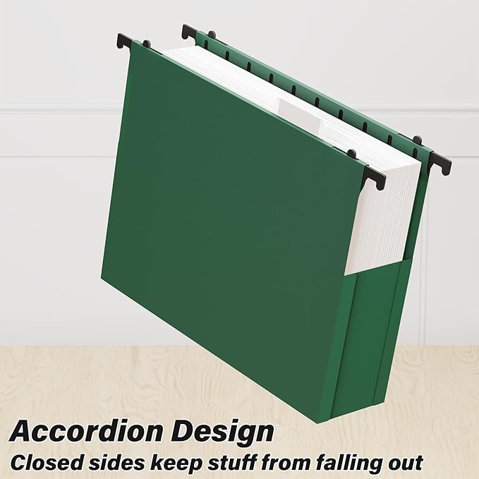 Ansook Plastic Hanging File Folders Letter Size,Heavy Duty 3" Expansion Hang Folder,6 Pack File Cabniet Folder,Extra Capacity File Folders Hanging with Tabs,Hanging File Organizer for School Office