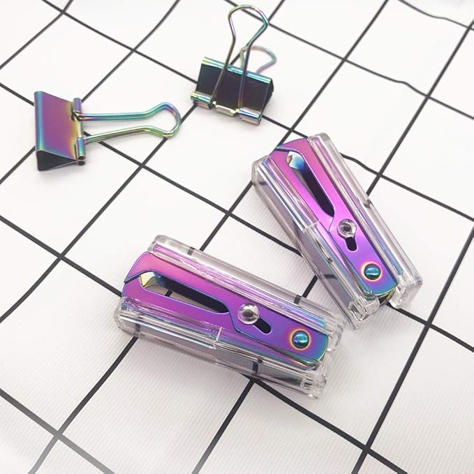 NatSumeBasics Cute Staple Remover Rainbow Clear Stapler Puller Removal Tool for Home Office School Desk Accessories Gift (Rainbow)