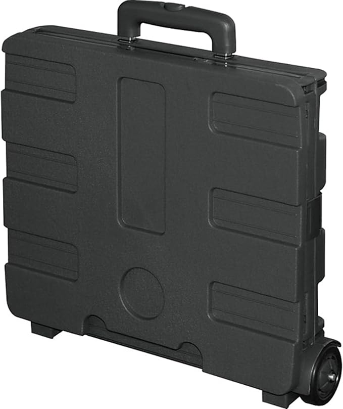 Office Depot Mobile Folding Cart With Lid, 16in.H x 18in.W x 15in.D, Black, 50801
