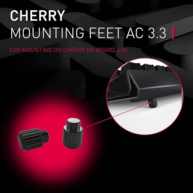 Cherry AC 3.3, Aluminium Ergonomic Palm Rest and Detachable Feet, Original Accessories for Cherry MX Board 3.0 S Gaming Keyboard, Quickly Attached, Black