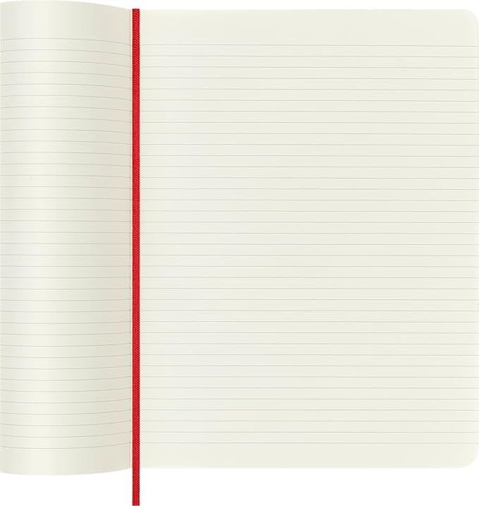 Moleskine Classic Notebook, Soft Cover, XL (7.5" x 9.5") Ruled/Lined, Scarlet Red, 192 Pages