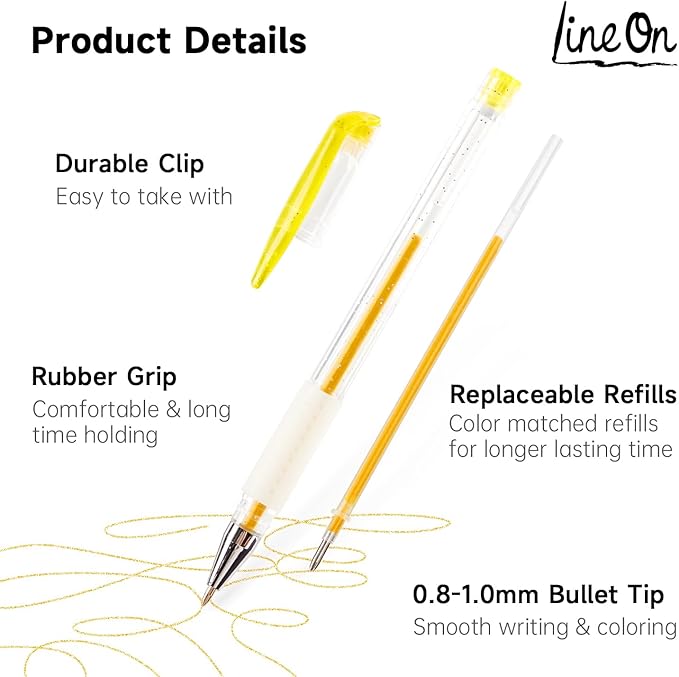 Gel Pens, 50 Pack Gel Pen Set 25 Colored Gel Pen with 25 Refills for Adults Coloring Books Drawing Doodling Crafts Scrapbooking Bullet Journaling