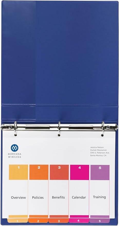 Avery Dividers for 3 Ring Binders, 5 Tabs per Set, Customizable Table of Contents, Multicolor Tabs, Great for Organizing Reports, Projects, and More (3 Sets of 11070)