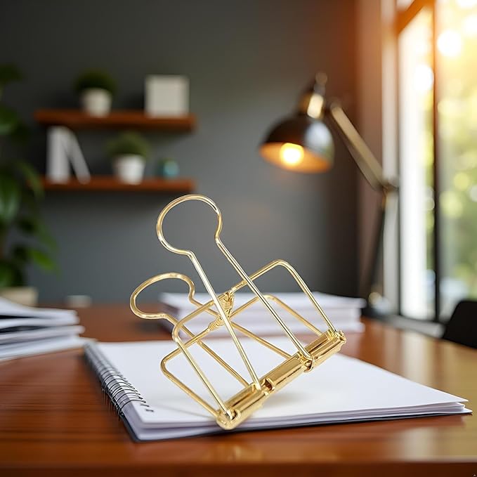 4Pcs Golden Hollow Out Long Tail Wire Binder Clips Paper Binder Clip Binder and Paper Clips Small in Size and Light in Weight Clips
