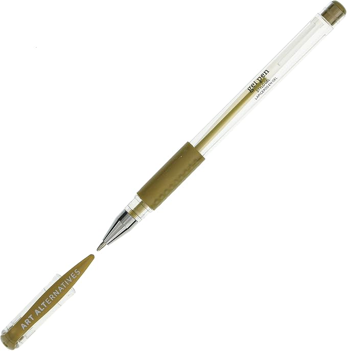Art Alternatives Gel Pen, Metallic Gold - Ballpoint - Non-Smear + Quick Dry - Writing, Drawing, Coloring, Journal, Planner