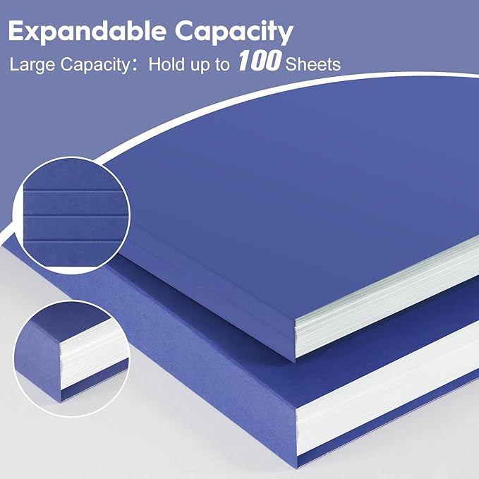 100-Pack Color File Folders, 1/3 Cut Tab, Letter Size Manilla Folder for School/Office/Classroom, Blue