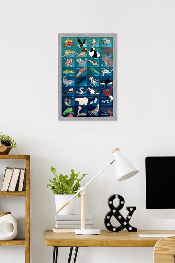 Wild Kratts - Grid Wall Poster, 22.4L" x 14.7W", Gray Framed Version