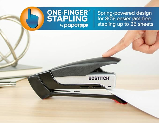 Bostitch Office Prodigy Reduced Effort Stapler Value Pack, One-finger*TM* Technology, 25 Sheet Capacity (1138)
