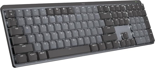 Logitech MX Mechanical Wireless Illuminated Performance Keyboard, Tactile Quiet Switches, Backlit Keys, Bluetooth, USB-C, macOS, Windows, Linux, iOS, Android, Metal (Renewed)