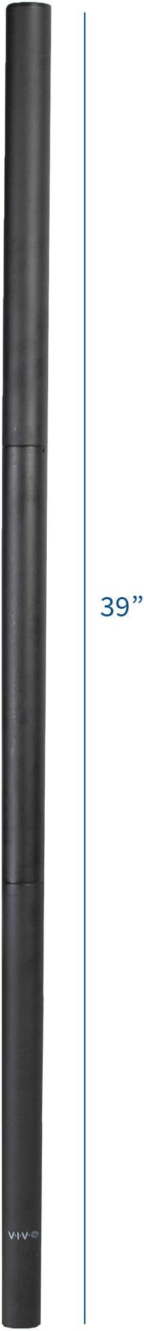 VIVO Steel Extra Tall 3 Section Monitor Stand Pole 39 inches, Sturdy Center Pole for Monitor Mounts Including STAND-V002, Black, PT-SD-PL01B