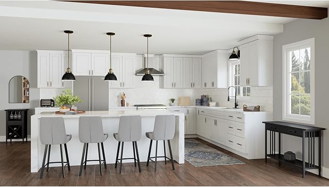 Design House Brookings Shaker Unassembled Wall Kitchen Cabinet W3636, 36 W x 12 D x 36 H, Painted White, Solid Wood, Design House, 543173