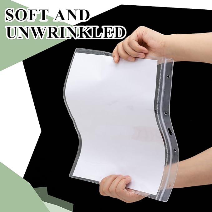 10 Pcs Heavy Duty Sheet Protector 8.5 x 11 Inch Job Ticket Holder Waterproof Resealable Zip Page Wall Sign Holder Clear Dry Erase Document Sleeve Magazine Protector Horizontal(12.4 x 9.8 Inch)