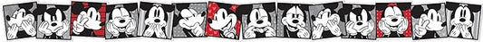 Eureka 846322 Disney Retro Mickey Mouse Selfies Extra Wide Decorative Classroom and Bulletin Board Trim for Teachers, 3.25" Wide, 12 Strips for 37 Total Feet