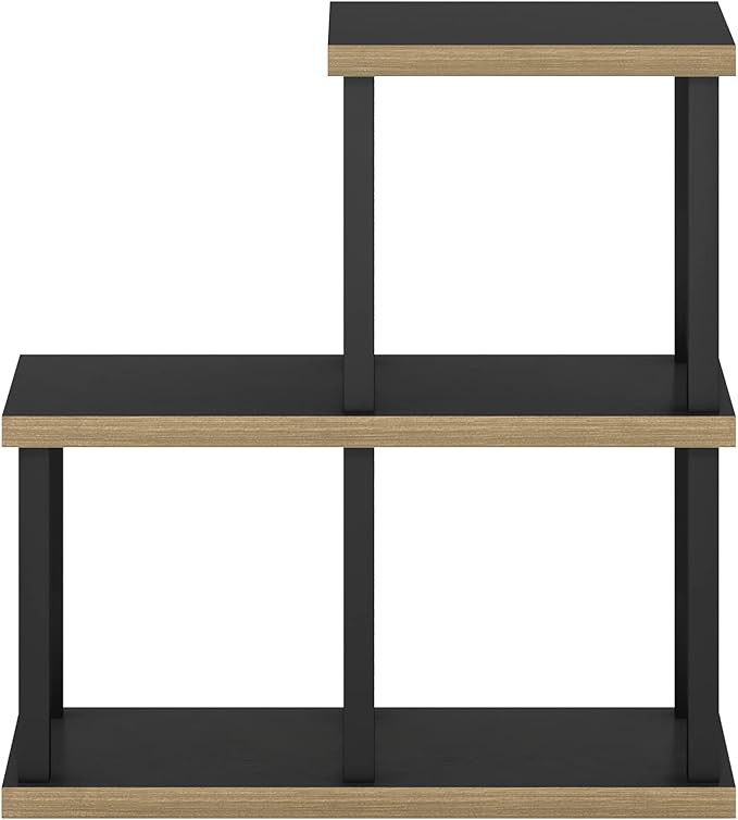 Furinno Turn-N-Tube No Tools 3-Cube Decorative Display Shelf, Americano/Black