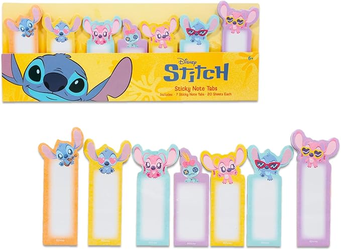 Lilo and Stitch Sticky Note Tab Set - Bundle of 200+ Sticky Tabs (7 Styles) Plus Pens, Stickers for School & Office Supplies | Stitch Desk Accessories