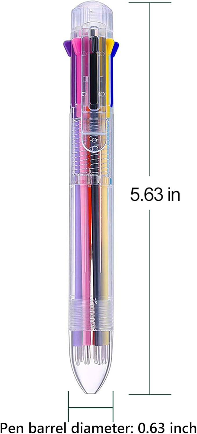 HeTaoCat Multicolor Pens 3 Pack 8 Colors Retractable Ballpoint Pen 0.5mm 8 in 1 Ballpoint Pensfor Office Supplies (8 in 1)