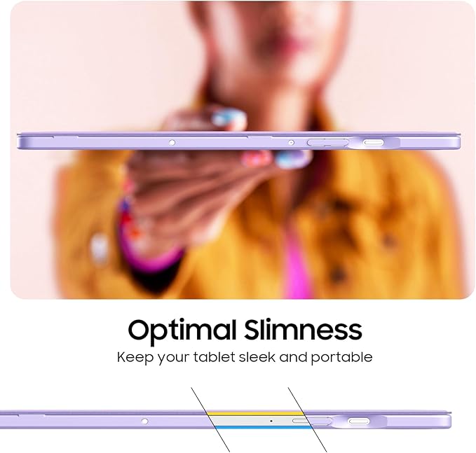 Fintie Hybrid Slim Case for Samsung Galaxy Tab S10 Lite/ S10 FE/ S9 FE 10.9 Inch/Tab S9 11 Inch with S Pen Holder, Shockproof Cover with Clear Transparent Back Shell, Auto Wake/Sleep, Fantasy Ombre
