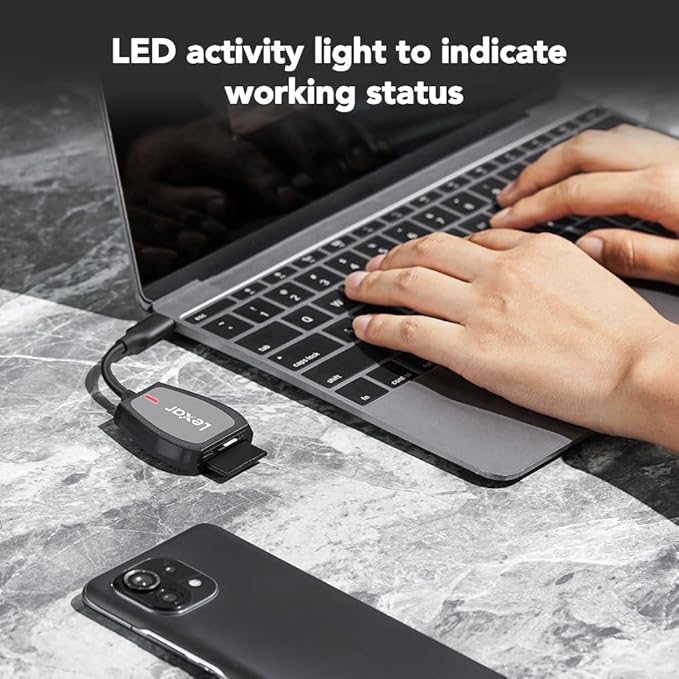 Lexar Professional USB 3.2 Type-C Dual-Slot Reader, Supports SD and microSD UHS-II Cards, Up To 312MB/s Read (LRW470U-RNHNU)