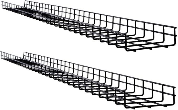 Tripp Lite Wire Mesh Cable Tray Management Organization, Ideal for Industrial & Data Centers, 2 Pack, 6 inches x 2 inches x 5 Feet / 150 x 50 x 1500 millimeters, 5-Year Warranty (SRWB6210X2STR)