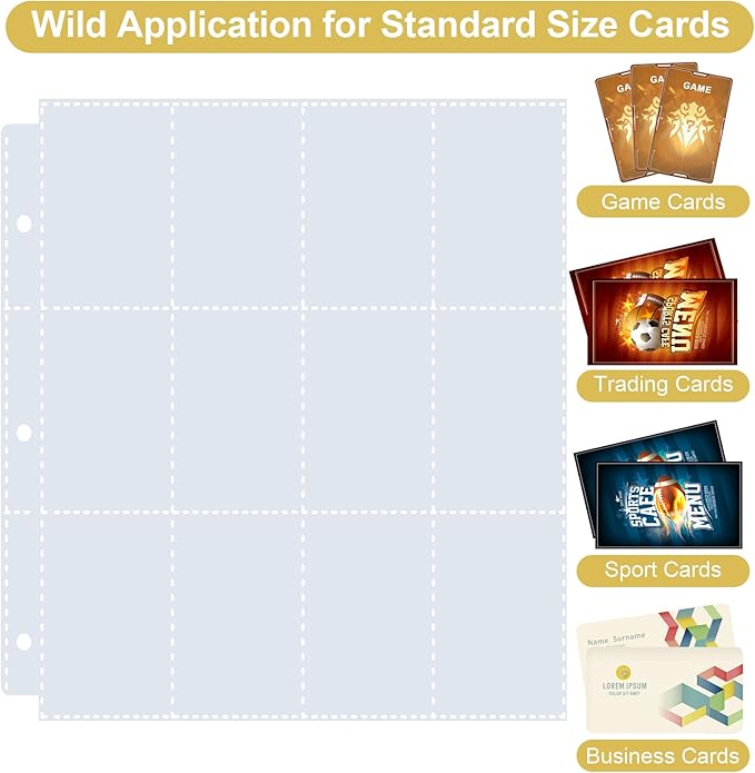 1200 Pockets Trading Card Binder, PU Cover Zipper Card Collection Album, Sturdy Card Folder Holder for MTG, TCG, Game Cards, Sports Cards