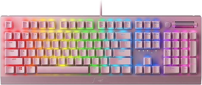 Razer BlackWidow V3 Mechanical Gaming Keyboard: Green Mechanical Switches - Tactile & Clicky - Chroma RGB Lighting - Compact Form Factor - Programmable Macro Functionality - Quartz