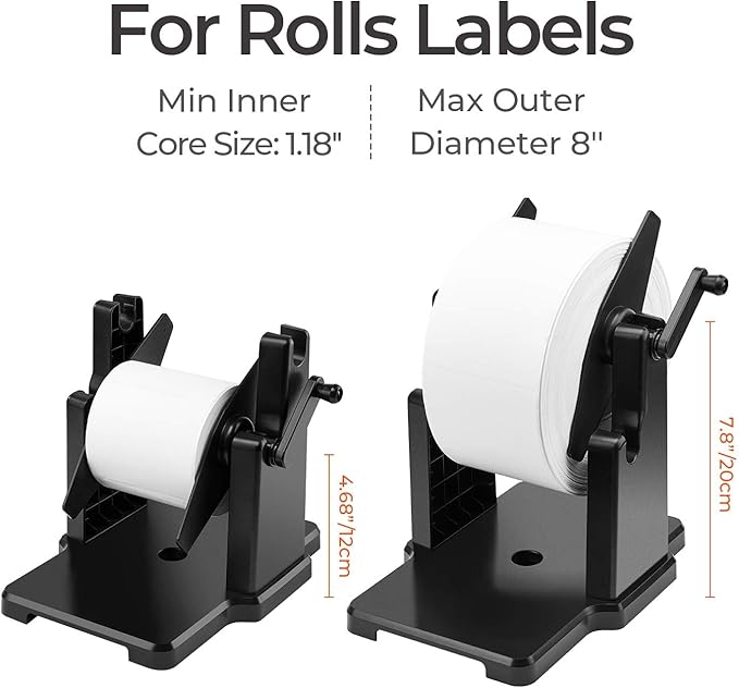 MUNBYN External Rolls Label Holder, 2 in 1 Fan-Fold Stack Paper Holder for Desktop Thermal Label Printer (Pack of 2)