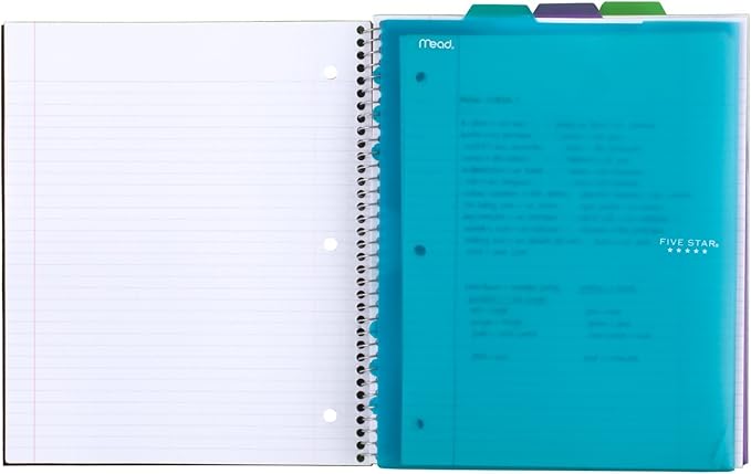 Five Star Pocket Dividers, Tabbed, Fits 3 Ring Binder, Colors Will Vary, 3 Pack (81212)