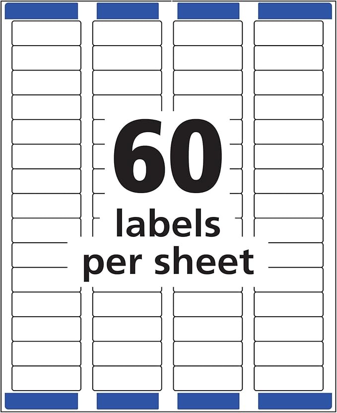 Avery Printable Return Address Labels with Sure Feed, 2/3" x 1-3/4", White, 1,500 Blank Mailing Labels (08195)