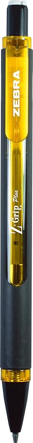 Zebra Pen Z-Grip Plus Mechanical Pencil, 0.7mm, with Lead and Erasers, Assorted Barrel Colors, Orange, Yellow, Green (55703) (Pack of 1, 3 Count Total)