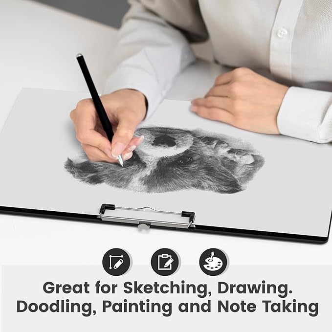 Extra Large 11x17 Clipboards, Plastic Black Drawing Boards, Horizontal Clip Board, Landscape Layout. Suitable for Watercolor, Sketching, Painting. Art & Drafting Supply(Pack of 6)