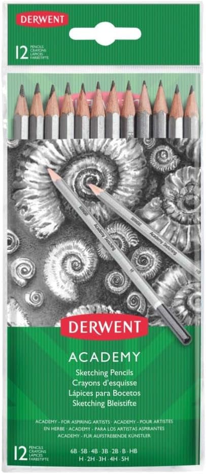 Derwent Academy Graphite Sketching Pencils, Wallet, 12 Count (2300412)