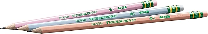 Ticonderoga® Pastel Pencils,2 Soft,Assorted Colors,Pencils,10 Count (Pack of 2)