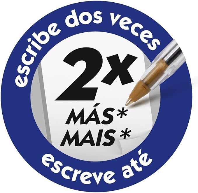BIC Cristal Fun Ballpoint Pens with 5 Assorted Ink Colours, Wide Point (1.6 mm), Pack of 10