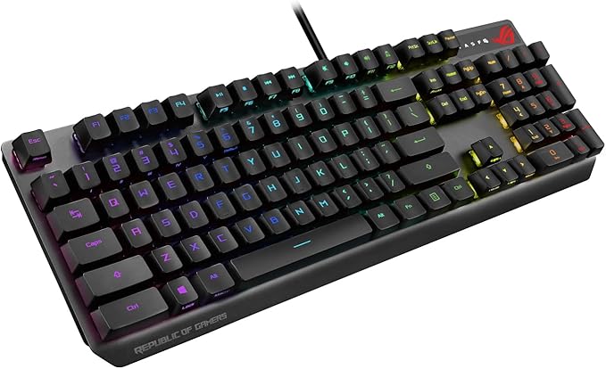 ASUS ROG Strix Scope RX Gaming Mechanical Keyboard, Red Optical Switches, USB 2.0 Passthrough, 2X Wider Ctrl Key, Aura Sync, Armoury Crate RGB Lighting, Black