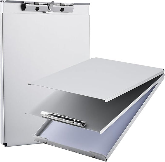 ZCZN Recycled Aluminum Storage Clipboard, Clipboard Box Set of 2, Form Holder, Suitable for School, Office, Jobsite or Medical Staff, Silver