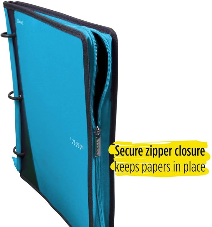 Five Star Flex Hybrid NoteBinder, 1 Inch Ring Binder, Notebook and Binder All-in-One, Teal (73420)
