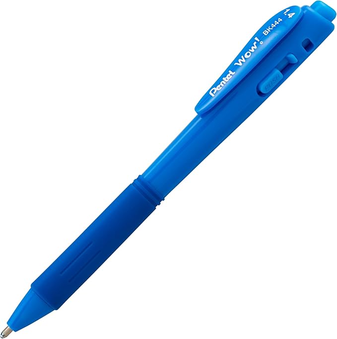 Pentel Wow! Retractable Ballpoint Pen, (1.4mm), Bold Line, Assorted Ink Colors, Pack of 18 (BK444BP18M)
