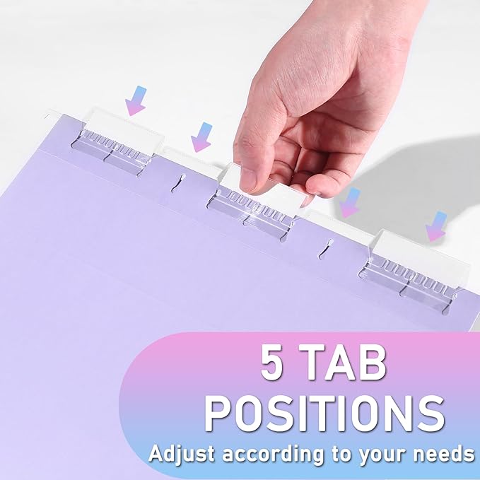50pcs Hanging File Folders,Decorative Hanging Folder,Letter Size with 1/5-Cut Adjustable Tab Durable 10 Color Assorted for Filing Cabinet Drawer Desk Office Home