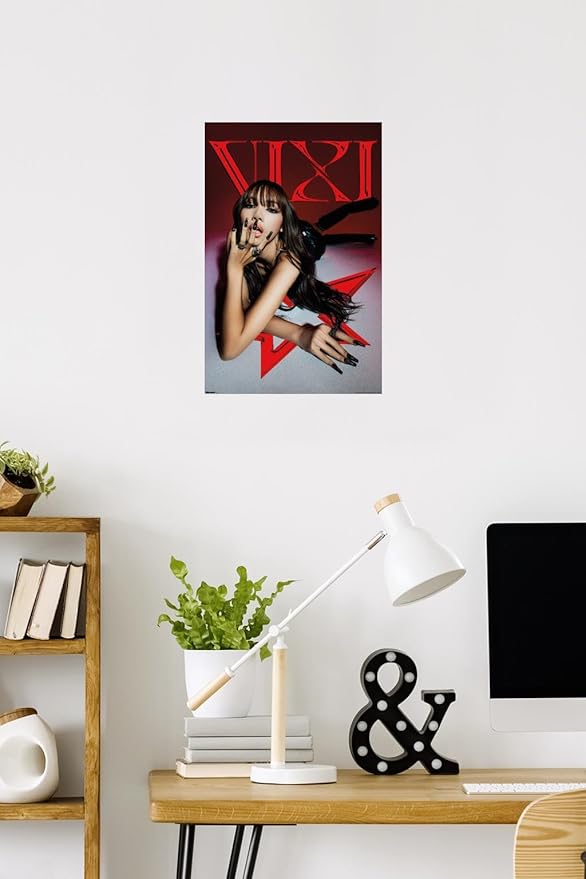 LISA - VIXI Red Star Wall Poster, 22.4L" x 14.7W", Premium Poster & Mount Bundle