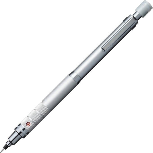 Uni Kuru Toga Roulette Model Auto Lead Rotation 0.5mm Mechanical Pencil, Silver Body (M510171P.26)