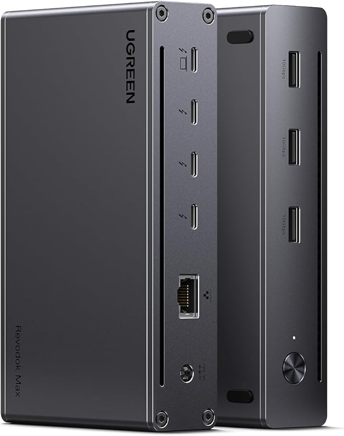 UGREEN Thunderbolt 4 Dock 8-in-1 40Gbps TB4 Hub 3 x TB 4 Dual 4K@60Hz or Single 8K Display, 85W Charging, Gigabit Ethernet, 3 x USB A 3.2. Revodok Max 208 for Mac M1/M2/M3/M4 Pro/Max