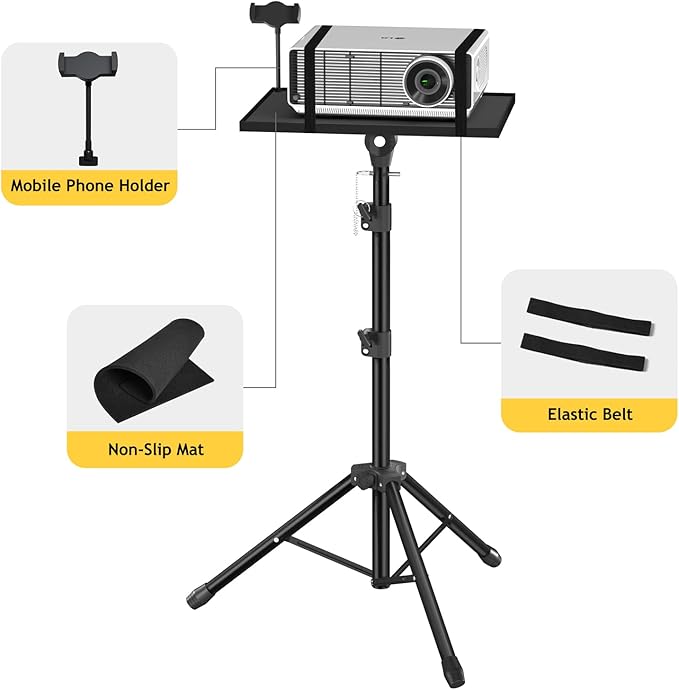 Projector Stand Tripod - Laptop Tripod Projector Stand Adjustable Height 22 to 47 Inch, Projector Tripod Stand, Tripod for Porjector, Projector Stand for Outdoor Movies