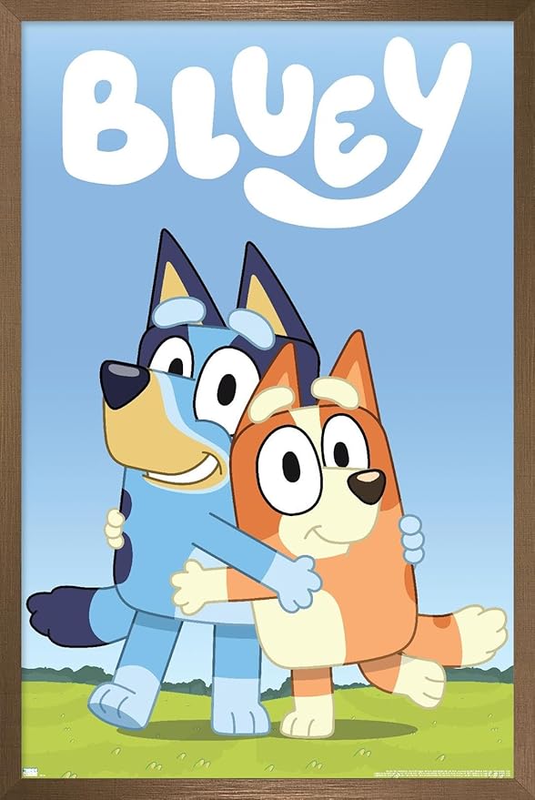 Bluey - Hug Wall Poster, 22.4L" x 14.7W", Bronze Framed Version